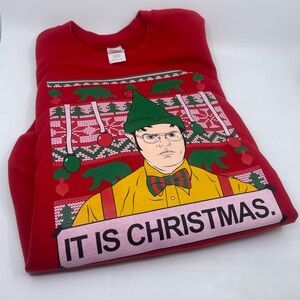 Dwight from the Office Elf Christmas Sweater - ugly Christmas sweater size M